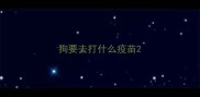 狗要去打什么疫苗