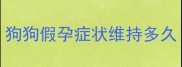 狗狗假孕症状维持多久