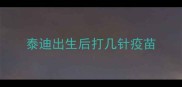 泰迪出生后打几针疫苗