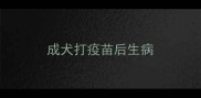 成犬打疫苗后生病