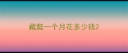藏獒一个月花多少钱