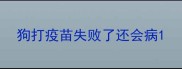 狗打疫苗失败了还会病