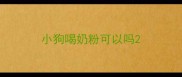小狗喝奶粉可以吗